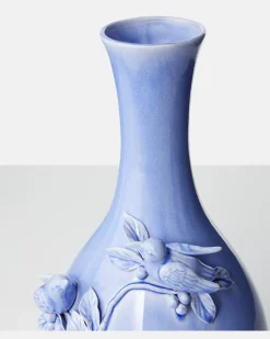Vase 3D Birds Blau