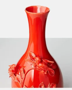 Vase 3D Birds Orange