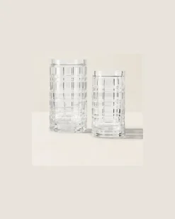 Vase Hudson mit Karomuster Clear