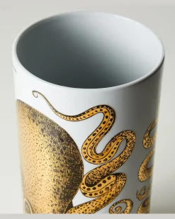 Vase Polipo Medium aus Porzellan Weiß