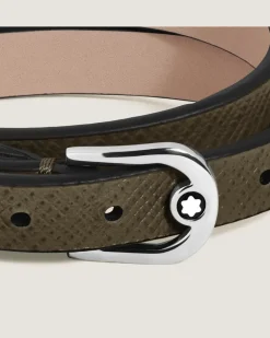 Verstellbares Armband Horseshoe aus Sartorial Leder - Khaki - Leder - MB136930 - Armbänder