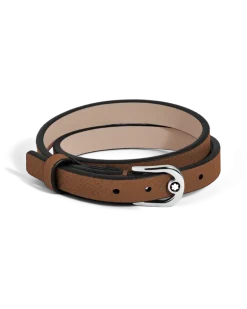 Verstellbares Armband Horseshoe aus Sartorial Leder - Rehbraun - Leder - MB136936 - Armbänder