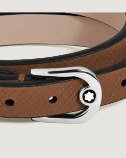 Verstellbares Armband Horseshoe aus Sartorial Leder - Rehbraun - Leder - MB136936 - Armbänder