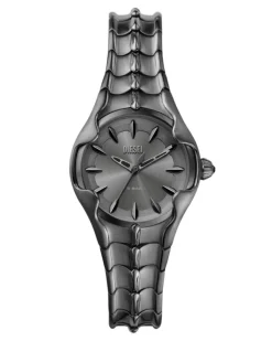 Vert Armbanduhr aus metallgrauem Edelstahl mit drei Zeigern - Uhren - Damen -