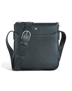Vertikale Messenger Bag aus Sartorial Leder - Tweed-Blau - Leder - MB222459 - Messenger Bags