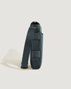 Vertikale Messenger Bag aus Sartorial Leder - Tweed-Blau - Leder - MB222459 - Messenger Bags