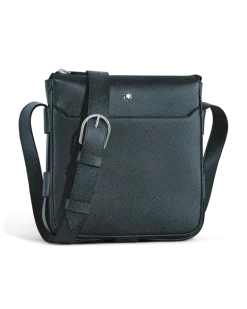 Vertikale Messenger Bag aus Sartorial Leder - Tweed-Blau - Leder - MB222459 - Messenger Bags