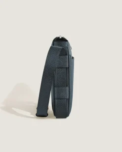 Vertikale Messenger Bag aus Sartorial Leder - Tweed-Blau - Leder - MB222459 - Messenger Bags