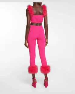 Verzierte Leggings aus Strick Rosa