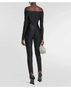 Verzierter Jumpsuit aus Jersey Schwarz