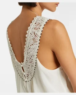 Verzierter Playsuit Nilany aus Seide Weiß