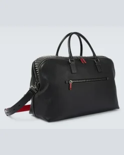 Verzierter Weekender Funky aus Leder Schwarz