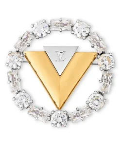 V for Vuitton Brosche Gold