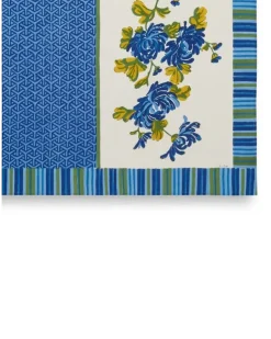 Vienna Tischdecke mit Blumen-Print - Blau