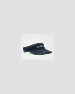 Visier aus Baumwoll-Canvas mit abnehmbarem Schweißband – Größe in True Navy/Ivy Grove