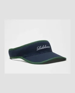 Visier aus Baumwoll-Canvas mit abnehmbarem Schweißband – Größe in True Navy/Ivy Grove