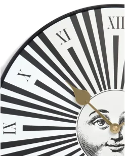 Wanduhr mit Sonnenmotiv - Schwarz