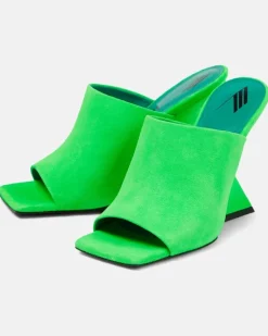 Wedge-Pantoletten Cheope aus Veloursleder GrüN