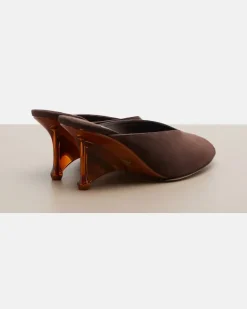 Wedge-Pantoletten Glace aus Veloursleder Braun