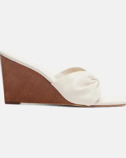 Wedge-Sandalen aus Leder Weiß
