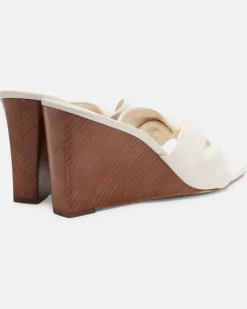 Wedge-Sandalen aus Leder Weiß
