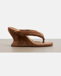 Wedge-Sandalen Gaeta aus Samt Braun