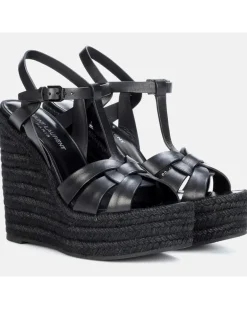 Wedge-Sandalen Tribute 130 aus Leder Schwarz