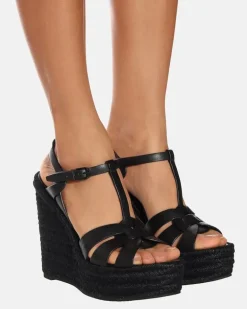 Wedge-Sandalen Tribute 130 aus Leder Schwarz
