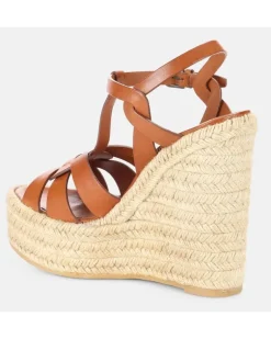 Wedge-Sandalen Tribute 130 aus Leder Braun