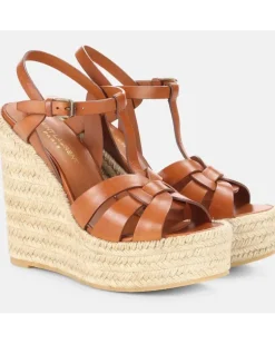 Wedge-Sandalen Tribute 130 aus Leder Braun