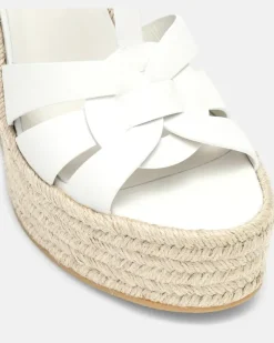 Wedge-Sandalen Tribute 130 aus Leder Weiß