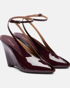 Wedges Arcadia 95 aus Lackleder Burgunderrot