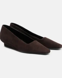 Wedges June aus Veloursleder Braun
