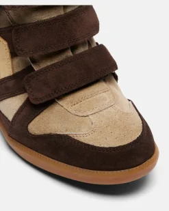 Wedge-Sneakers Bekett aus Leder und Veloursleder Beige