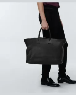 Weekender aus Leder Schwarz
