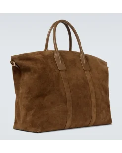 Weekender aus Veloursleder Braun