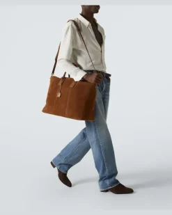 Weekender aus Veloursleder Braun