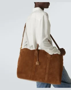 Weekender aus Veloursleder Braun