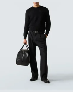 Weekender Giant aus Leder Schwarz