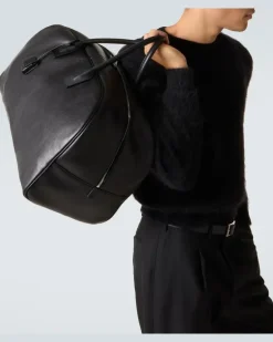 Weekender Giant aus Leder Schwarz