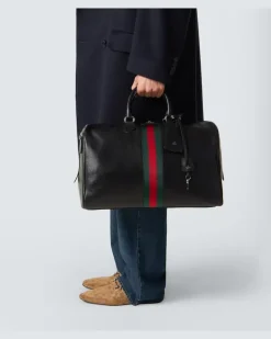 Weekender Web Trademark Medium aus Leder Schwarz