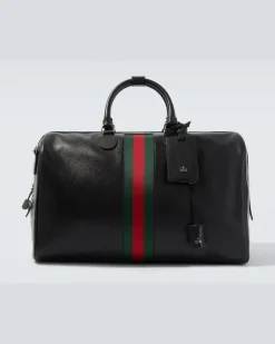 Weekender Web Trademark Medium aus Leder Schwarz
