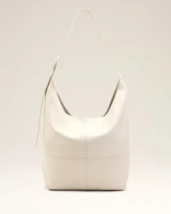 Weiße Etienne Crossbody-Bag aus Taurillonleder Weiß Unisex Weiss