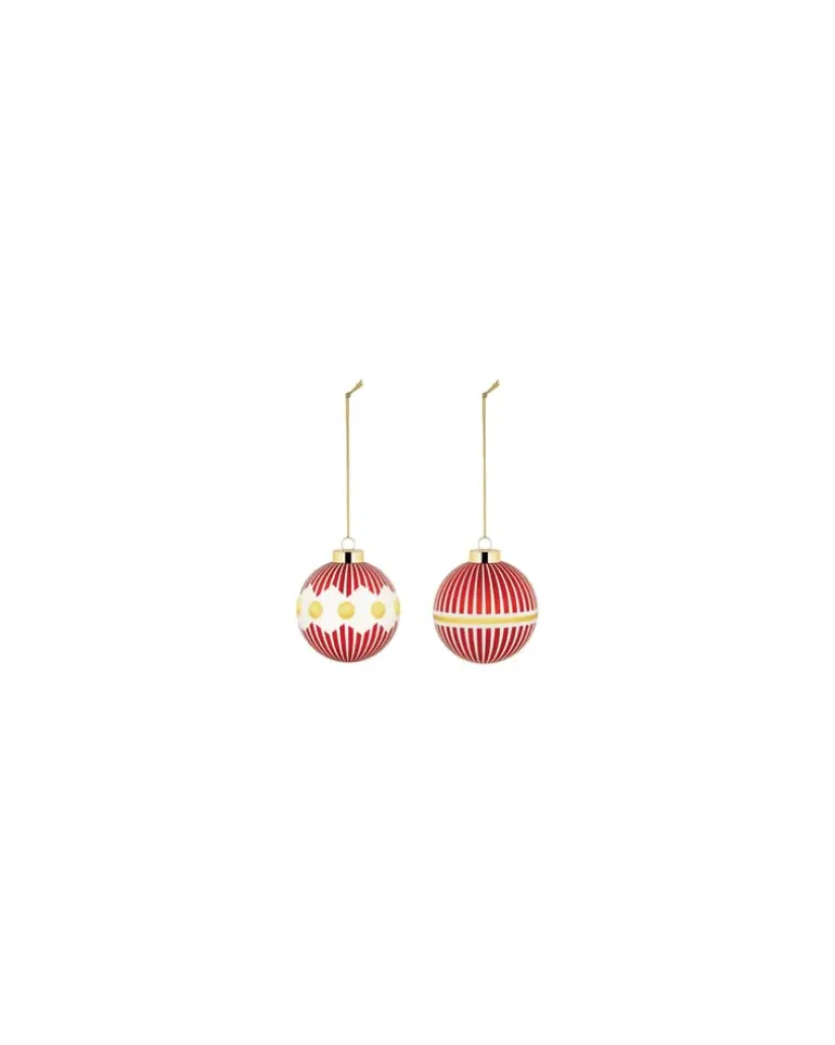 Weihnachtskugel Delight - Rot - mundgeblasenes Glas - Designer Nika Zupanc