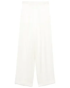 Weite Pyjama-Hose aus Satin - Nude