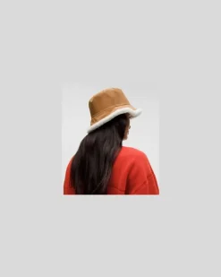 Wendbarer Bucket Hat aus Bouclé-Fleece – Größe in Chestnut Brown/Light Ivory