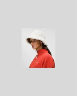 Wendbarer Bucket Hat aus Bouclé-Fleece – Größe in Chestnut Brown/Light Ivory