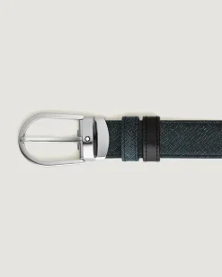 Wendbarer Gürtel mit hufeisenförmiger Schließe mm aus Sartorial Leder - MB220965 - Gürtel