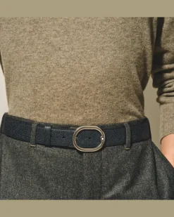 Wendbarer Gürtel mit hufeisenförmiger Schließe mm aus Sartorial Leder - MB220965 - Gürtel