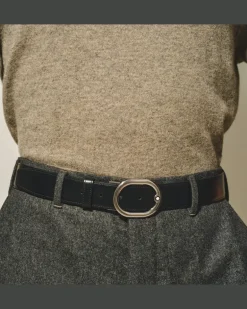 Wendbarer Gürtel mit hufeisenförmiger Schließe mm aus Sartorial Leder - MB220965 - Gürtel